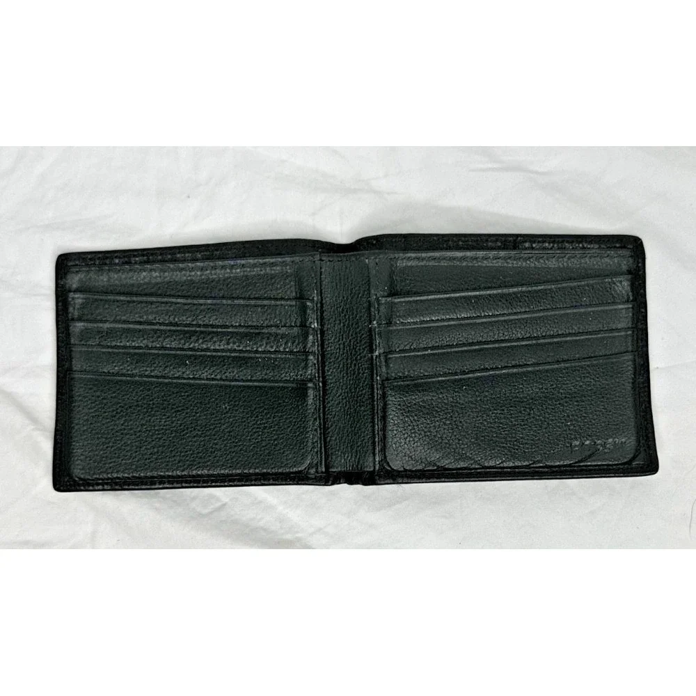 Mens Fossil Wallet Bifold Black Leather 3.5x4